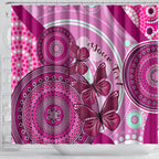 personalised-australia-breast-cancer-shower-curtain-indigenous-butterfly-no-one-fights-alone