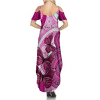 personalised-australia-breast-cancer-summer-maxi-dress-indigenous-butterfly-no-one-fights-alone