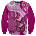 personalised-australia-breast-cancer-sweatshirt-indigenous-butterfly-no-one-fights-alone