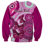 personalised-australia-breast-cancer-sweatshirt-indigenous-butterfly-no-one-fights-alone