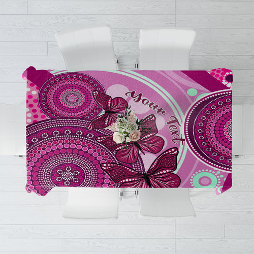 personalised-australia-breast-cancer-tablecloth-indigenous-butterfly-no-one-fights-alone