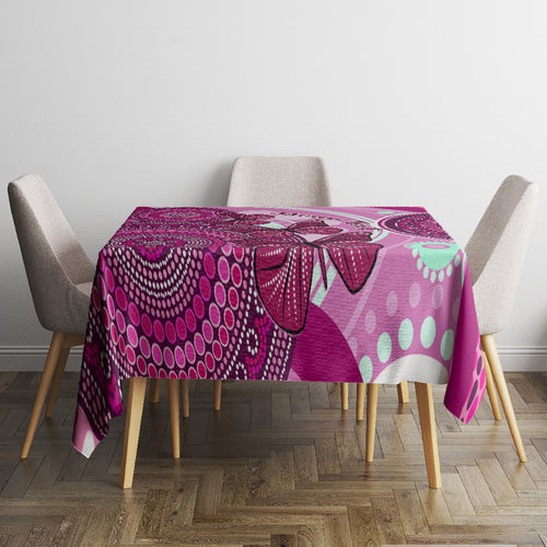 personalised-australia-breast-cancer-tablecloth-indigenous-butterfly-no-one-fights-alone