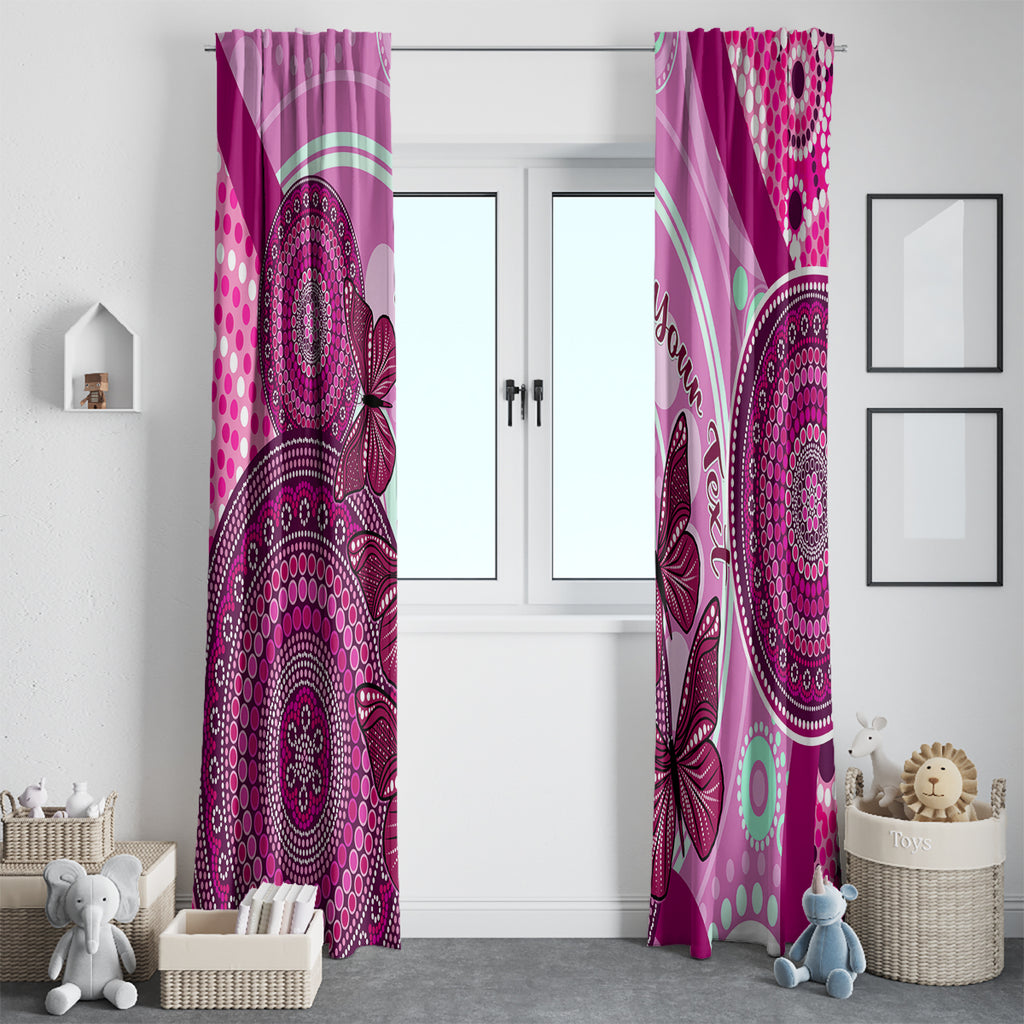 personalised-australia-breast-cancer-window-curtain-indigenous-butterfly-no-one-fights-alone