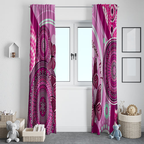 personalised-australia-breast-cancer-window-curtain-indigenous-butterfly-no-one-fights-alone