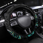 New Zealand Fantail Bird Steering Wheel Cover Maori Piwakawaka Kowhai - Paua Shell Pattern