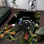 Personalised Australia Cassowary Area Rug Dinosaur Bird - Rainforest Vibes
