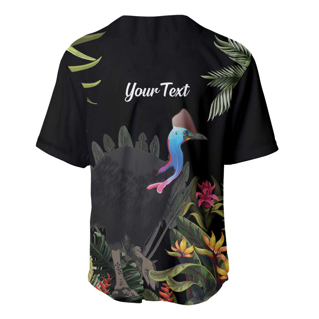 Personalised Australia Cassowary Baseball Jersey Dinosaur Bird - Rainforest Vibes