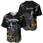 Personalised Australia Cassowary Baseball Jersey Dinosaur Bird - Rainforest Vibes