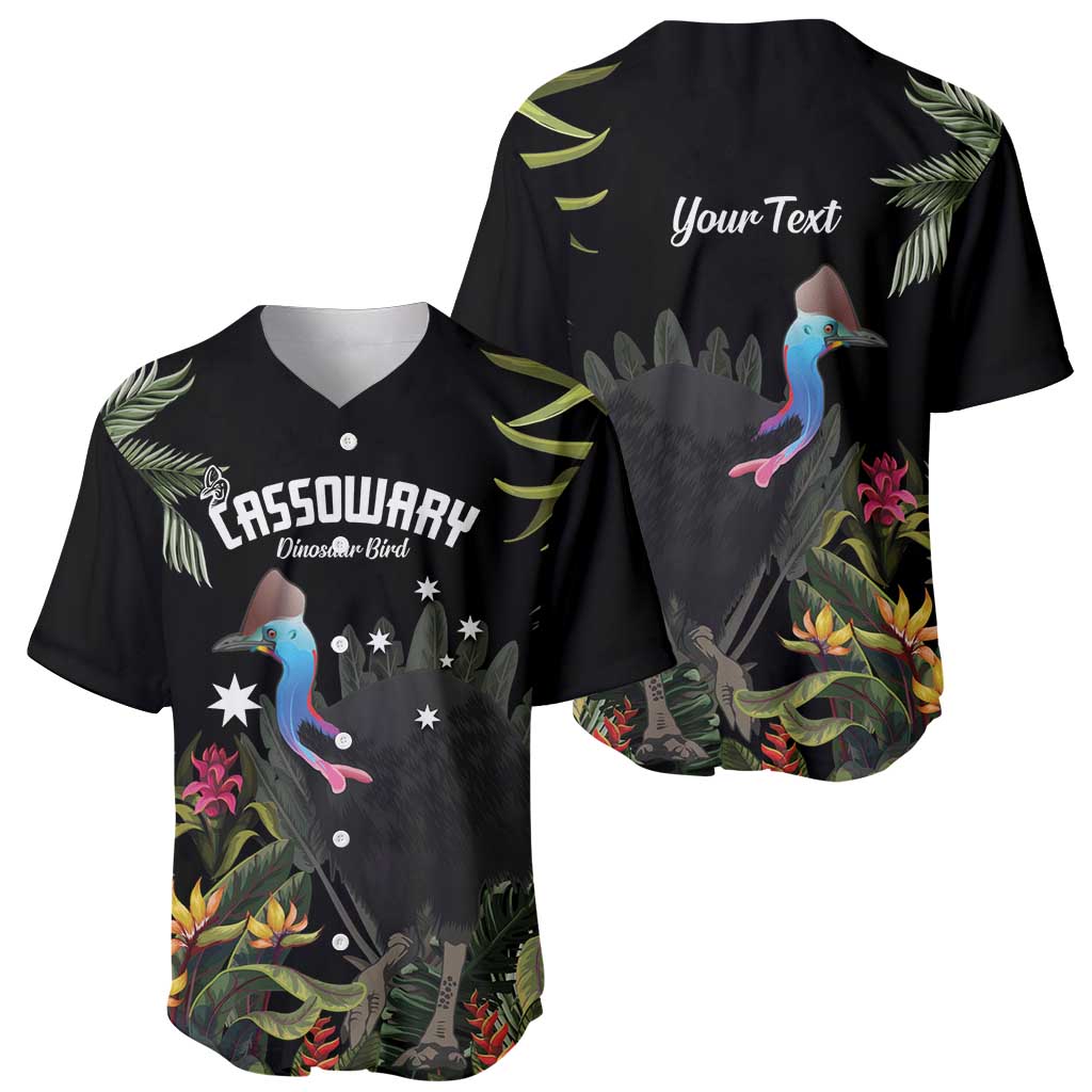 Personalised Australia Cassowary Baseball Jersey Dinosaur Bird - Rainforest Vibes