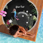 Personalised Australia Cassowary Beach Blanket Dinosaur Bird - Rainforest Vibes