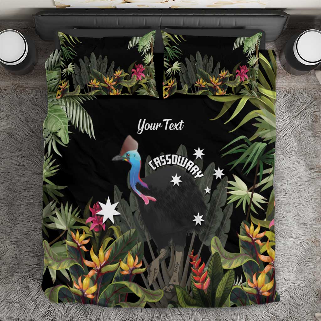 Personalised Australia Cassowary Bedding Set Dinosaur Bird - Rainforest Vibes