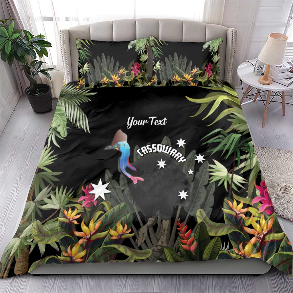 Personalised Australia Cassowary Bedding Set Dinosaur Bird - Rainforest Vibes