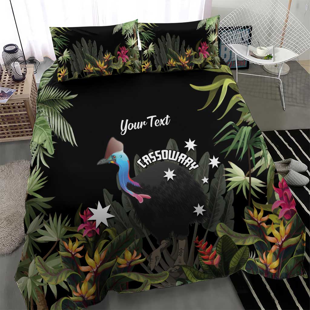Personalised Australia Cassowary Bedding Set Dinosaur Bird - Rainforest Vibes
