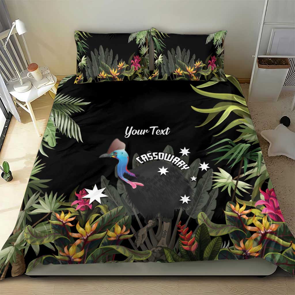 Personalised Australia Cassowary Bedding Set Dinosaur Bird - Rainforest Vibes