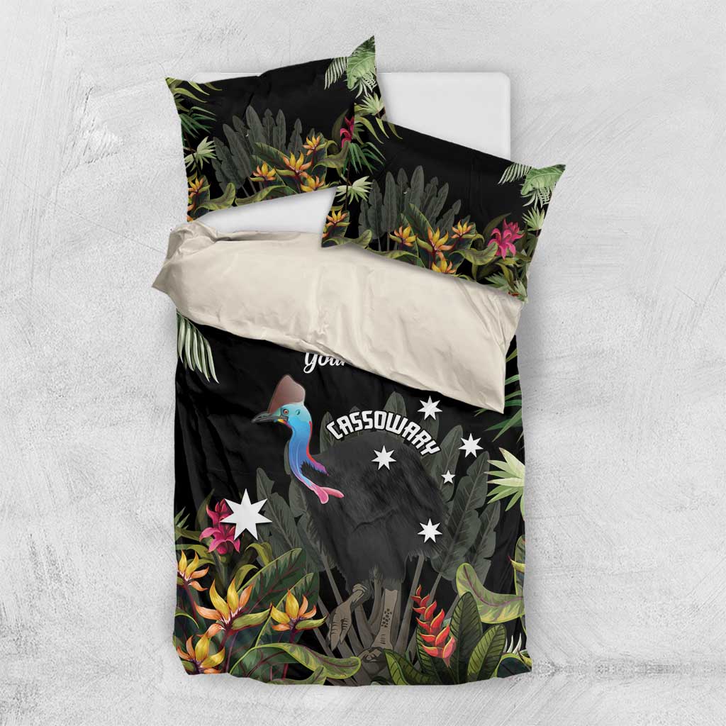 Personalised Australia Cassowary Bedding Set Dinosaur Bird - Rainforest Vibes