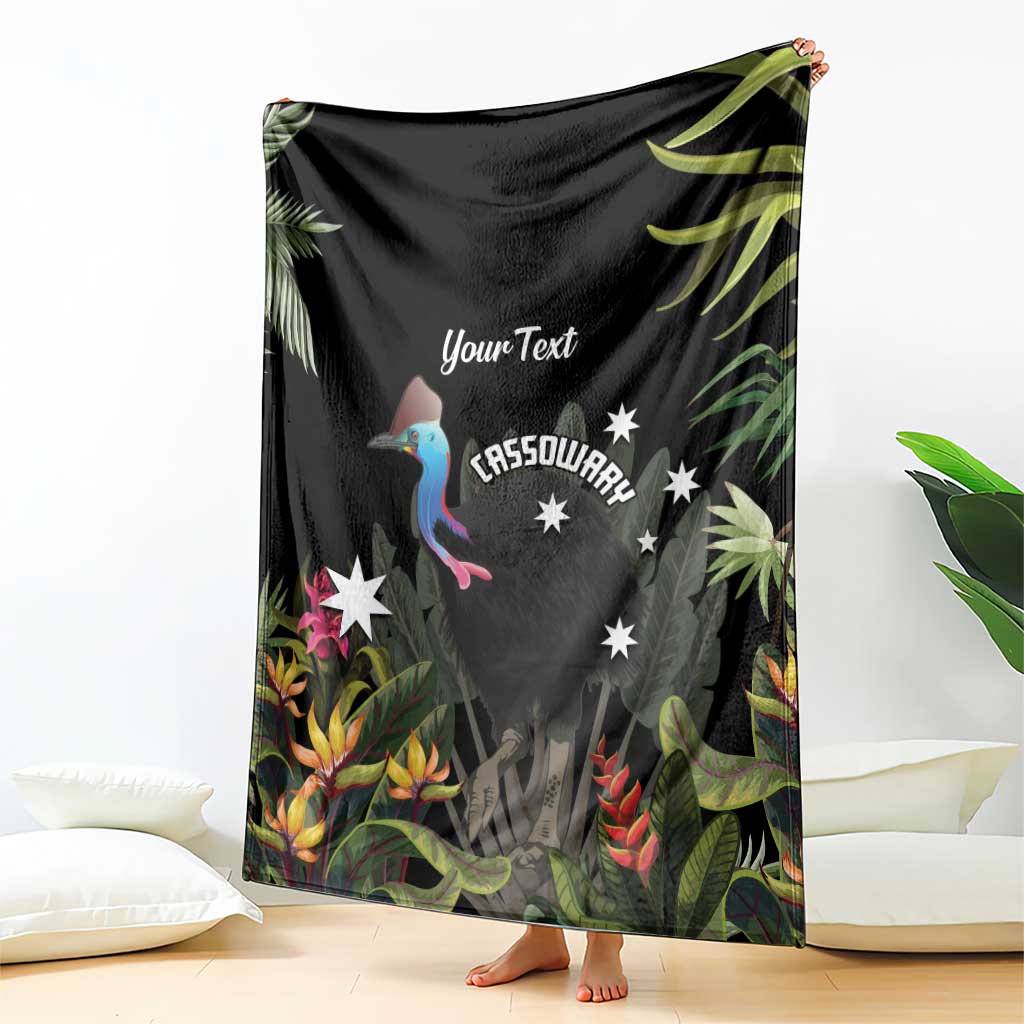 Personalised Australia Cassowary Blanket Dinosaur Bird - Rainforest Vibes