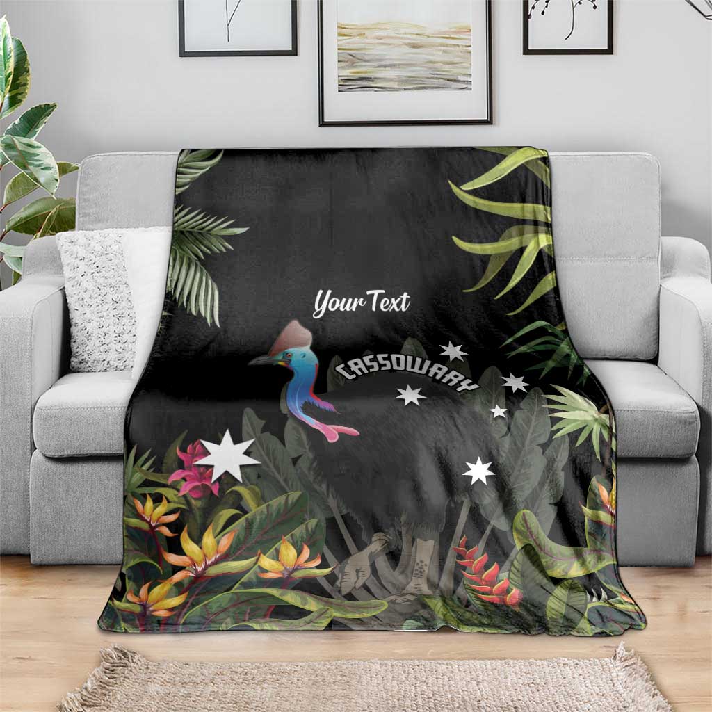 Personalised Australia Cassowary Blanket Dinosaur Bird - Rainforest Vibes