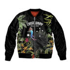 Personalised Australia Cassowary Bomber Jacket Dinosaur Bird - Rainforest Vibes