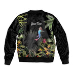 Personalised Australia Cassowary Bomber Jacket Dinosaur Bird - Rainforest Vibes