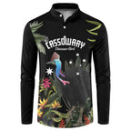 Personalised Australia Cassowary Button Sweatshirt Dinosaur Bird - Rainforest Vibes