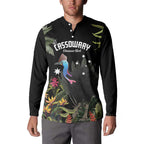 Personalised Australia Cassowary Button Sweatshirt Dinosaur Bird - Rainforest Vibes