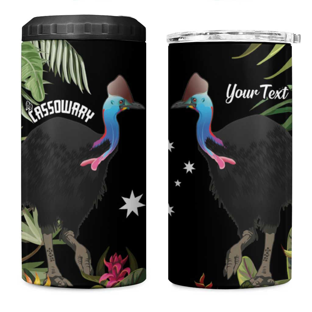 Personalised Australia Cassowary 4 in 1 Can Cooler Tumbler Dinosaur Bird - Rainforest Vibes