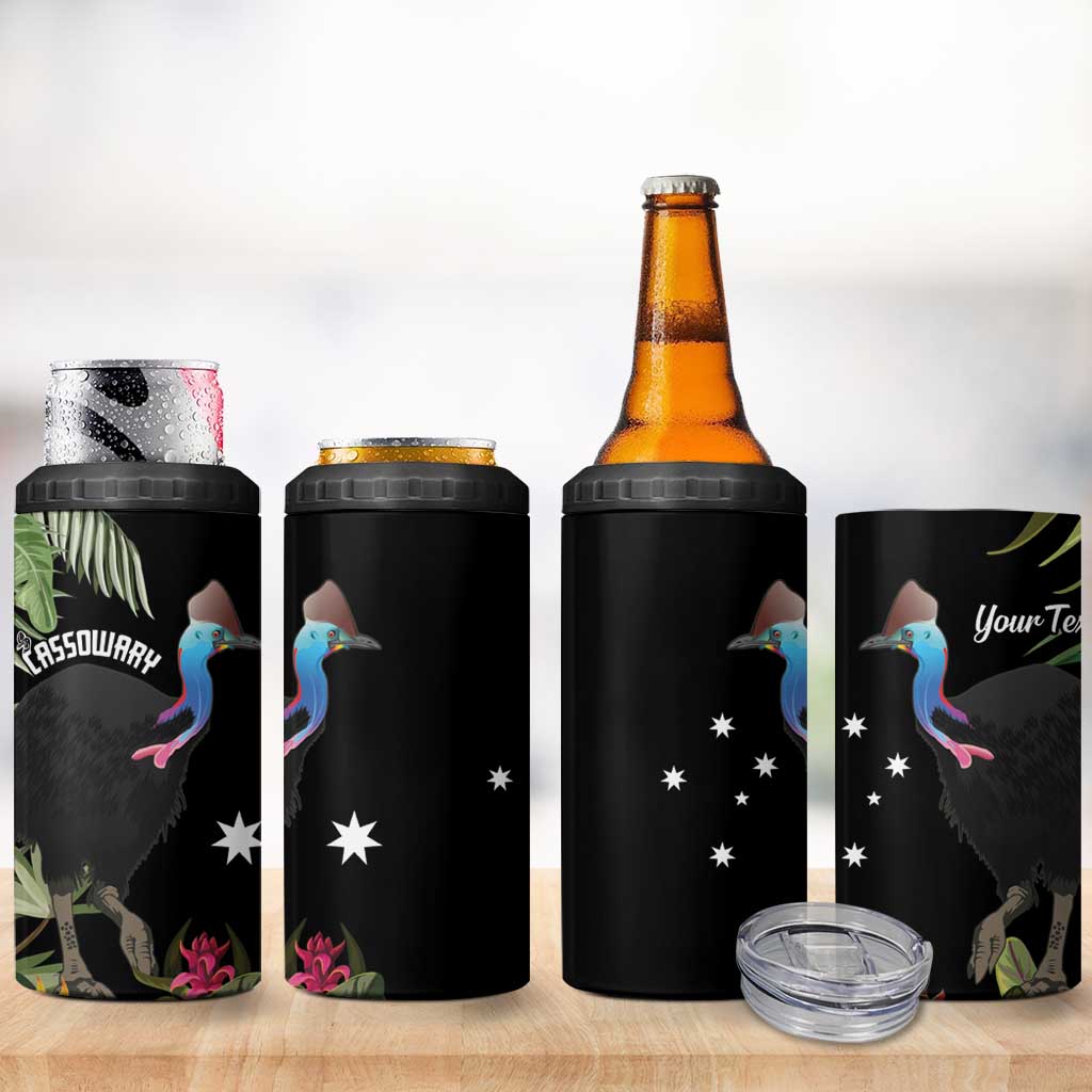 Personalised Australia Cassowary 4 in 1 Can Cooler Tumbler Dinosaur Bird - Rainforest Vibes