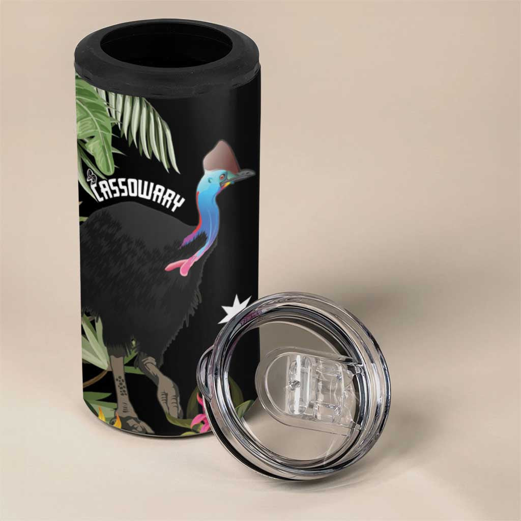 Personalised Australia Cassowary 4 in 1 Can Cooler Tumbler Dinosaur Bird - Rainforest Vibes