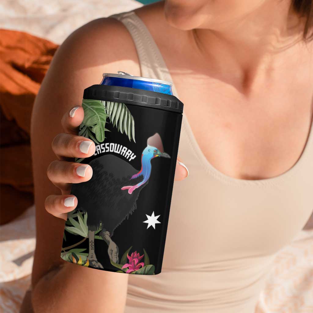 Personalised Australia Cassowary 4 in 1 Can Cooler Tumbler Dinosaur Bird - Rainforest Vibes