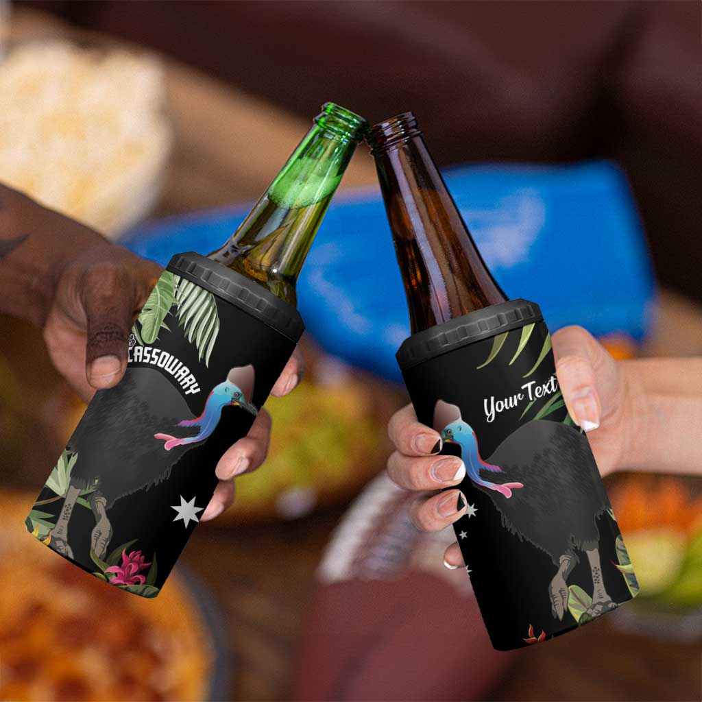 Personalised Australia Cassowary 4 in 1 Can Cooler Tumbler Dinosaur Bird - Rainforest Vibes