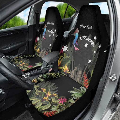Personalised Australia Cassowary Car Seat Cover Dinosaur Bird - Rainforest Vibes