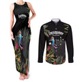 Personalised Australia Cassowary Couples Matching Tank Maxi Dress and Long Sleeve Button Shirt Dinosaur Bird - Rainforest Vibes