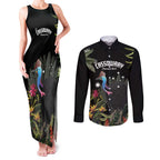 Personalised Australia Cassowary Couples Matching Tank Maxi Dress and Long Sleeve Button Shirt Dinosaur Bird - Rainforest Vibes