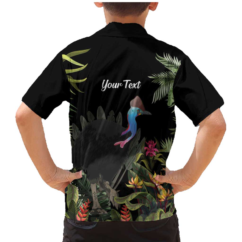 Personalised Australia Cassowary Family Matching Mermaid Dress and Hawaiian Shirt Dinosaur Bird - Rainforest Vibes