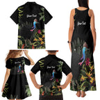 Personalised Australia Cassowary Family Matching Tank Maxi Dress and Hawaiian Shirt Dinosaur Bird - Rainforest Vibes