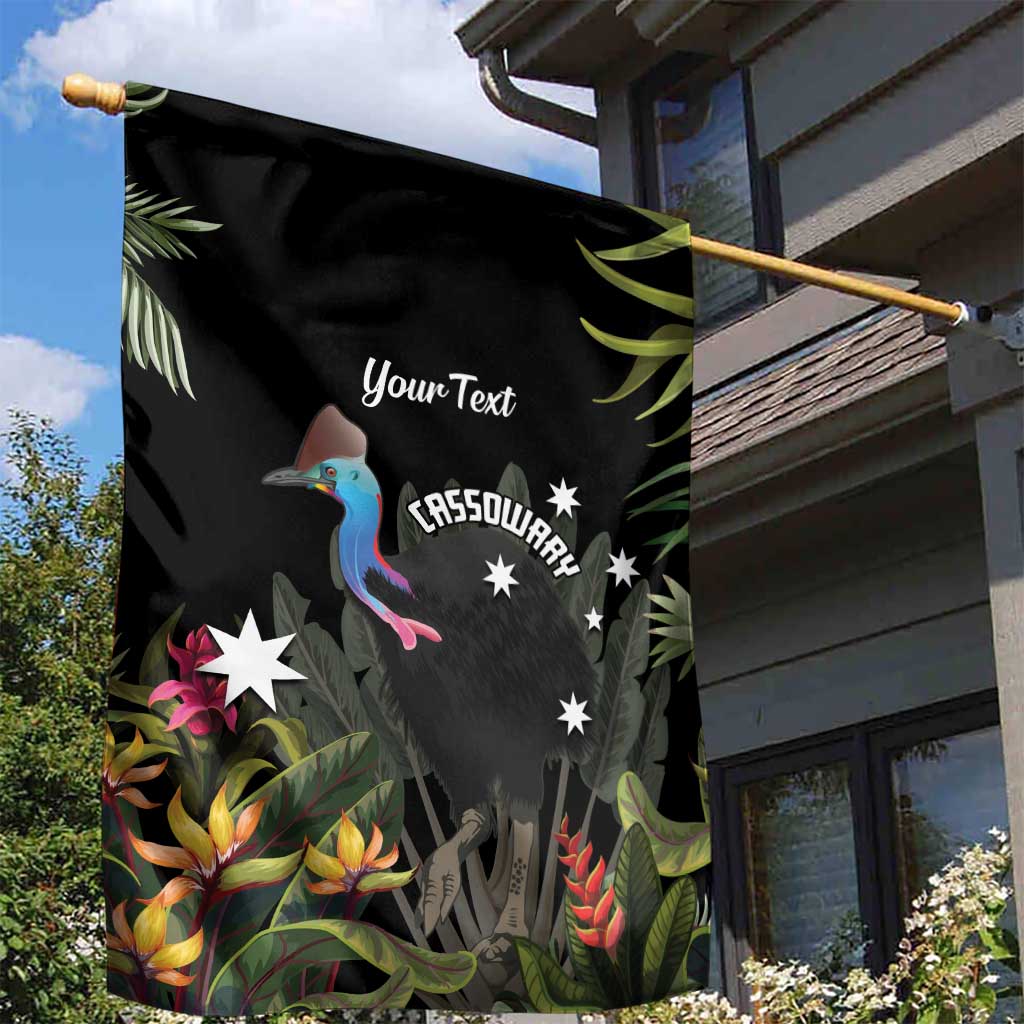 Personalised Australia Cassowary Garden Flag Dinosaur Bird - Rainforest Vibes