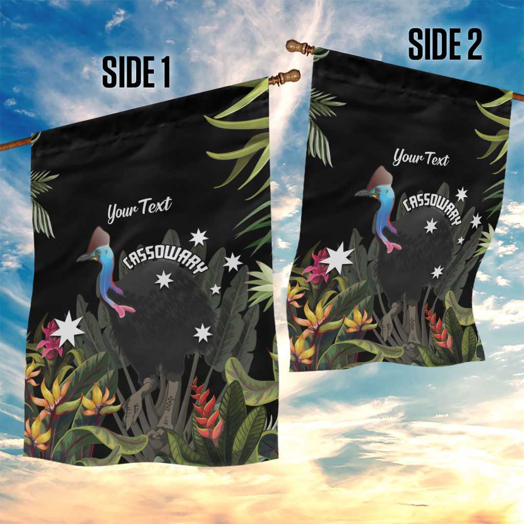 Personalised Australia Cassowary Garden Flag Dinosaur Bird - Rainforest Vibes