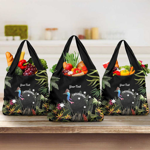 Personalised Australia Cassowary Grocery Bag Dinosaur Bird - Rainforest Vibes