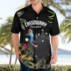 Personalised Australia Cassowary Hawaiian Shirt Dinosaur Bird - Rainforest Vibes