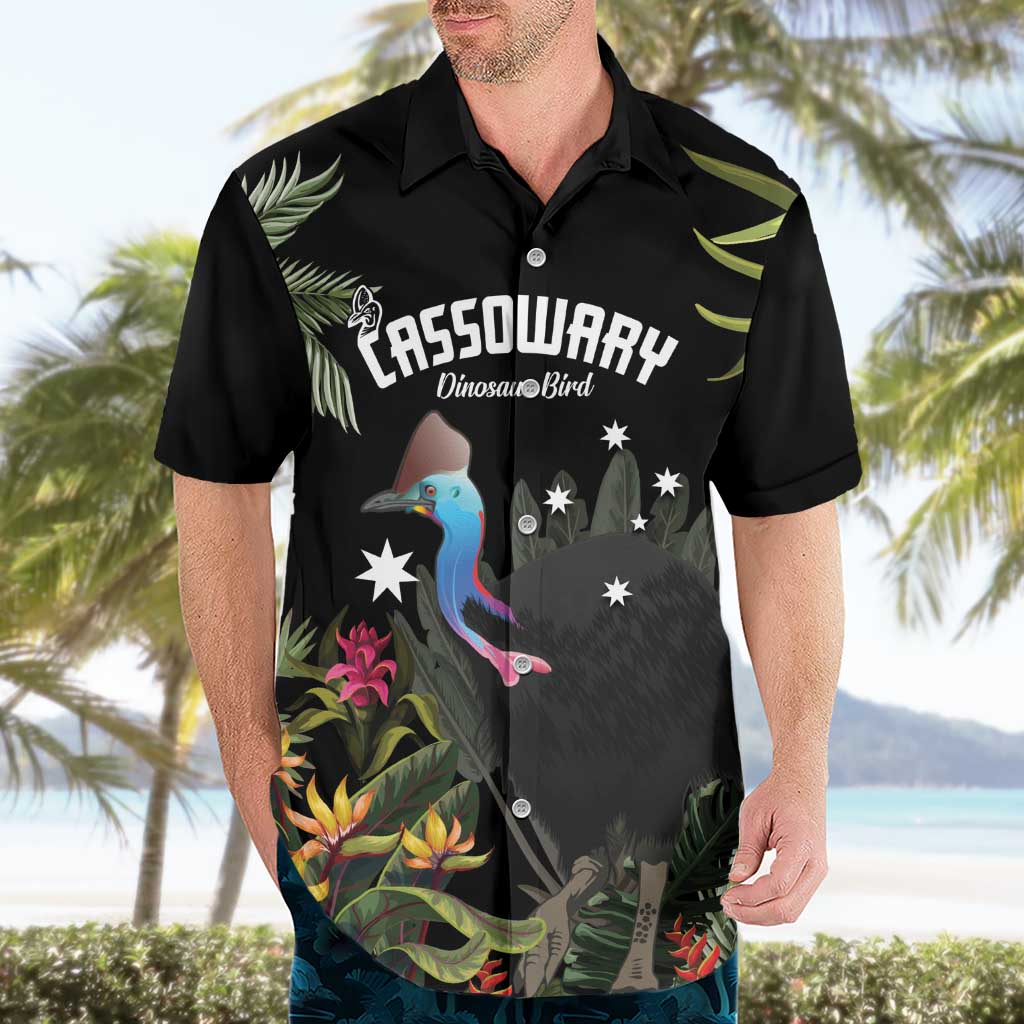 Personalised Australia Cassowary Hawaiian Shirt Dinosaur Bird - Rainforest Vibes