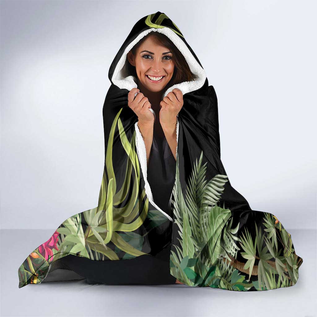 Personalised Australia Cassowary Hooded Blanket Dinosaur Bird - Rainforest Vibes
