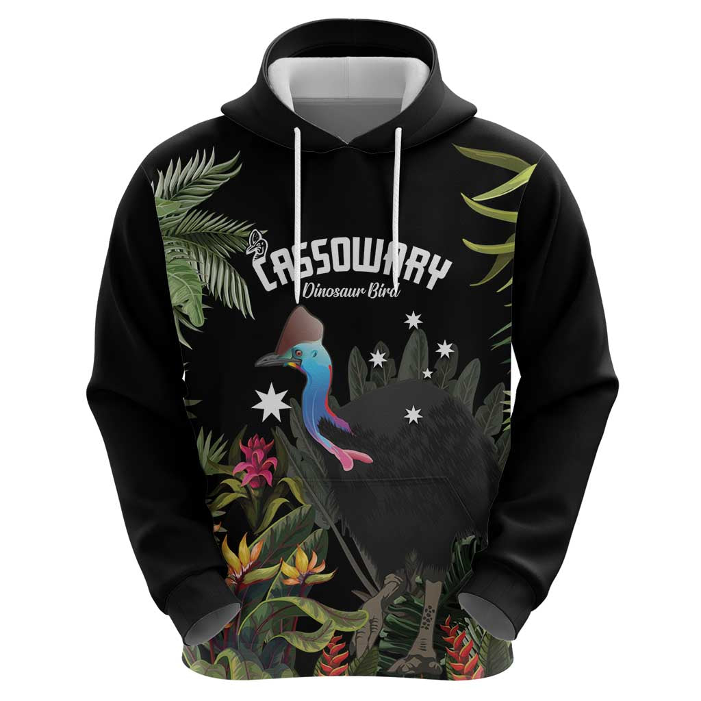 Personalised Australia Cassowary Hoodie Dinosaur Bird - Rainforest Vibes