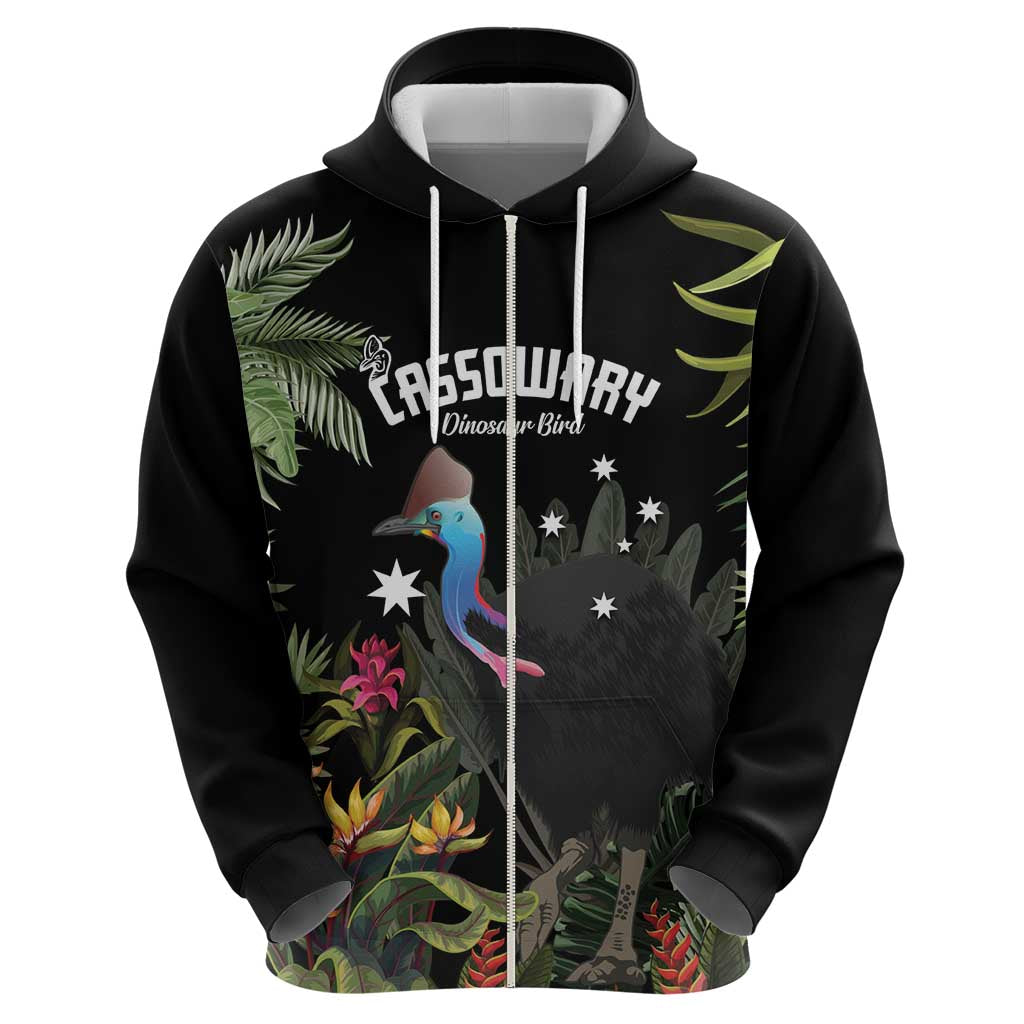 Personalised Australia Cassowary Hoodie Dinosaur Bird - Rainforest Vibes