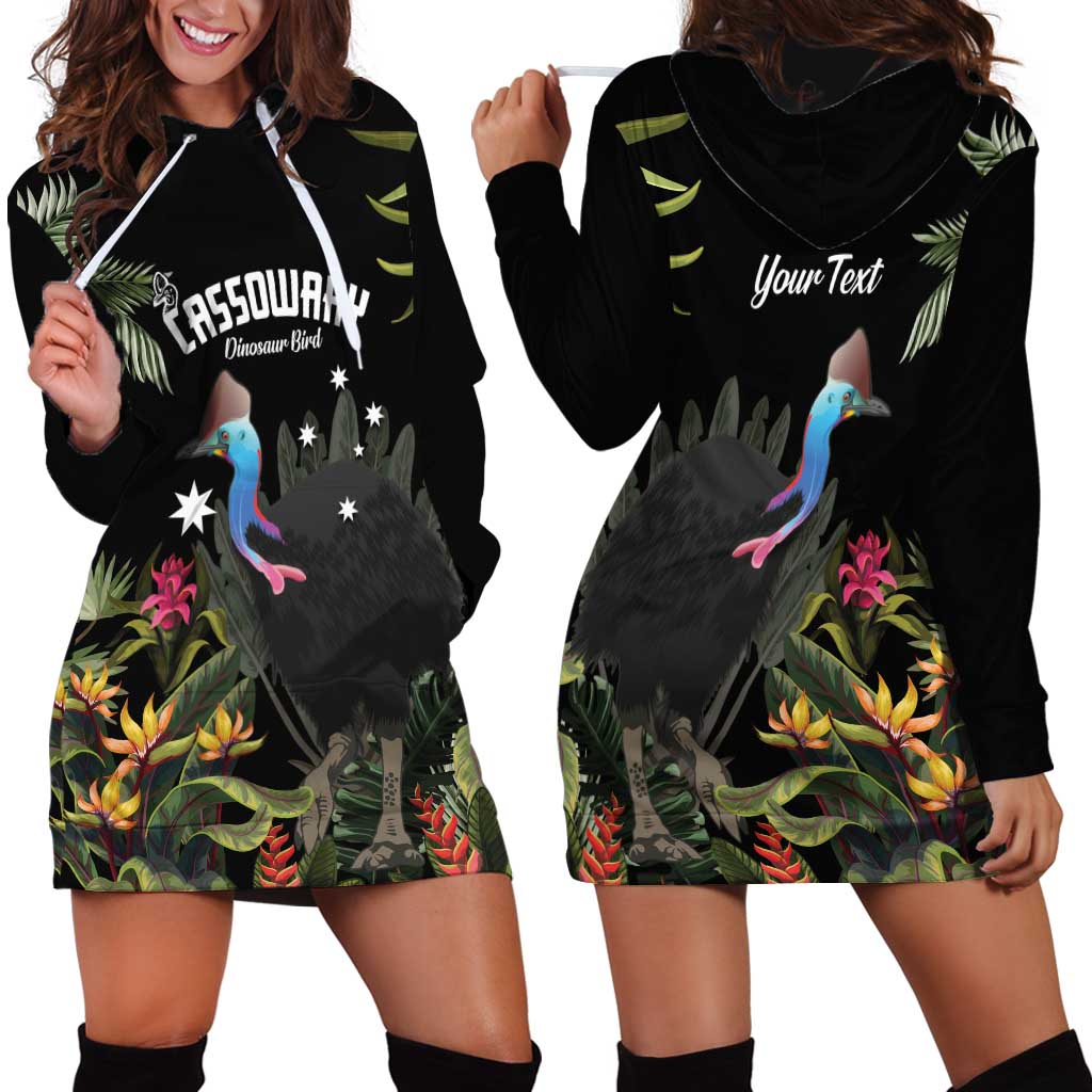 Personalised Australia Cassowary Hoodie Dress Dinosaur Bird - Rainforest Vibes