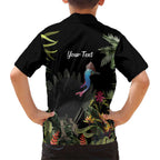 Personalised Australia Cassowary Kid Hawaiian Shirt Dinosaur Bird - Rainforest Vibes