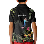 Personalised Australia Cassowary Kid Polo Shirt Dinosaur Bird - Rainforest Vibes