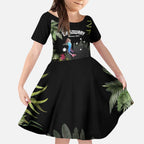 Personalised Australia Cassowary Kid Short Sleeve Dress Dinosaur Bird - Rainforest Vibes