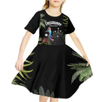 Personalised Australia Cassowary Kid Short Sleeve Dress Dinosaur Bird - Rainforest Vibes