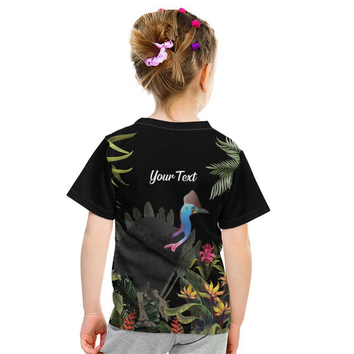 Personalised Australia Cassowary Kid T Shirt Dinosaur Bird - Rainforest Vibes