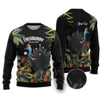 Personalised Australia Cassowary Ugly Christmas Sweater Dinosaur Bird - Rainforest Vibes